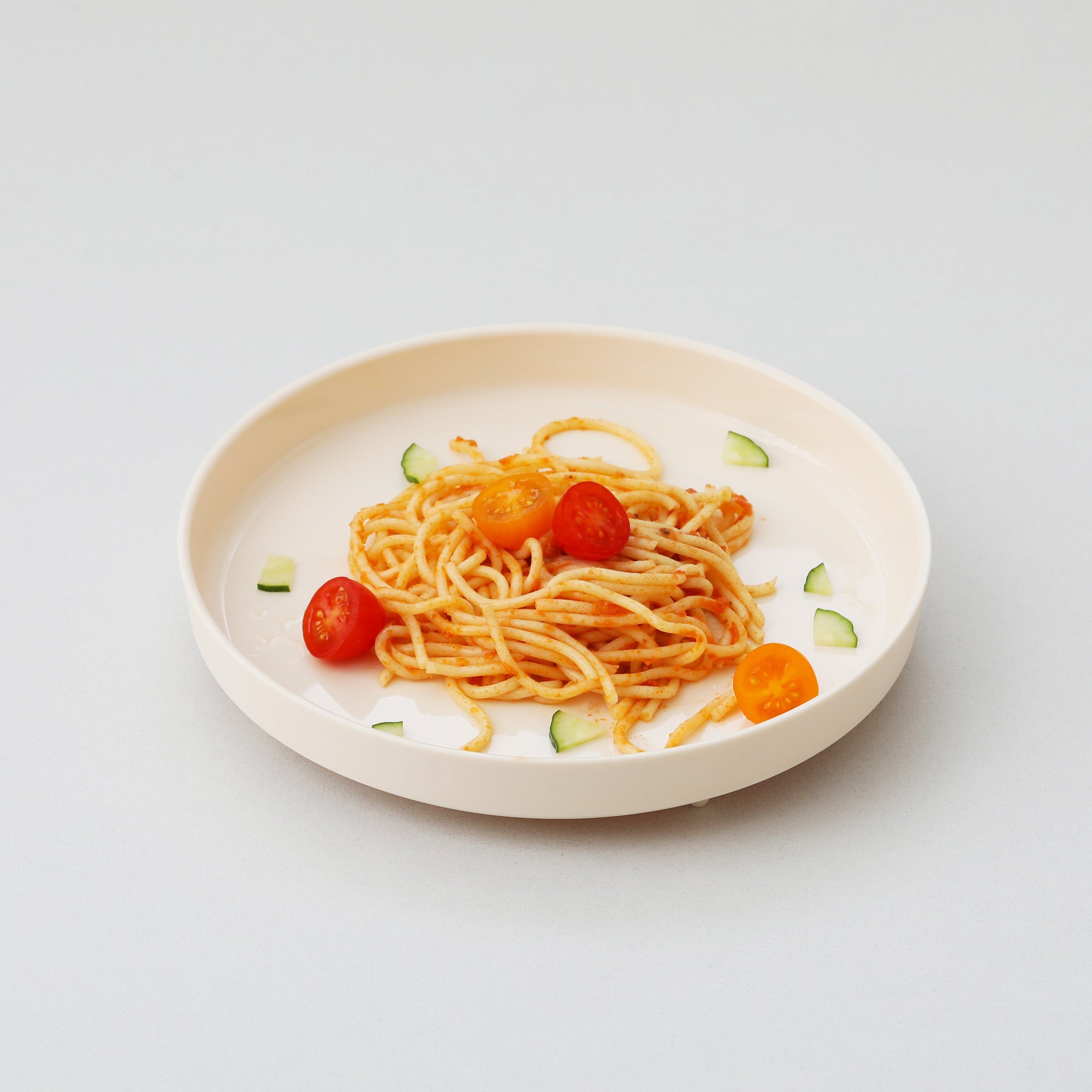Miniware Healthy Meal Set - PLA Smart Divider Suction Plate in Grey + Silicone Divider in Cotton Candy