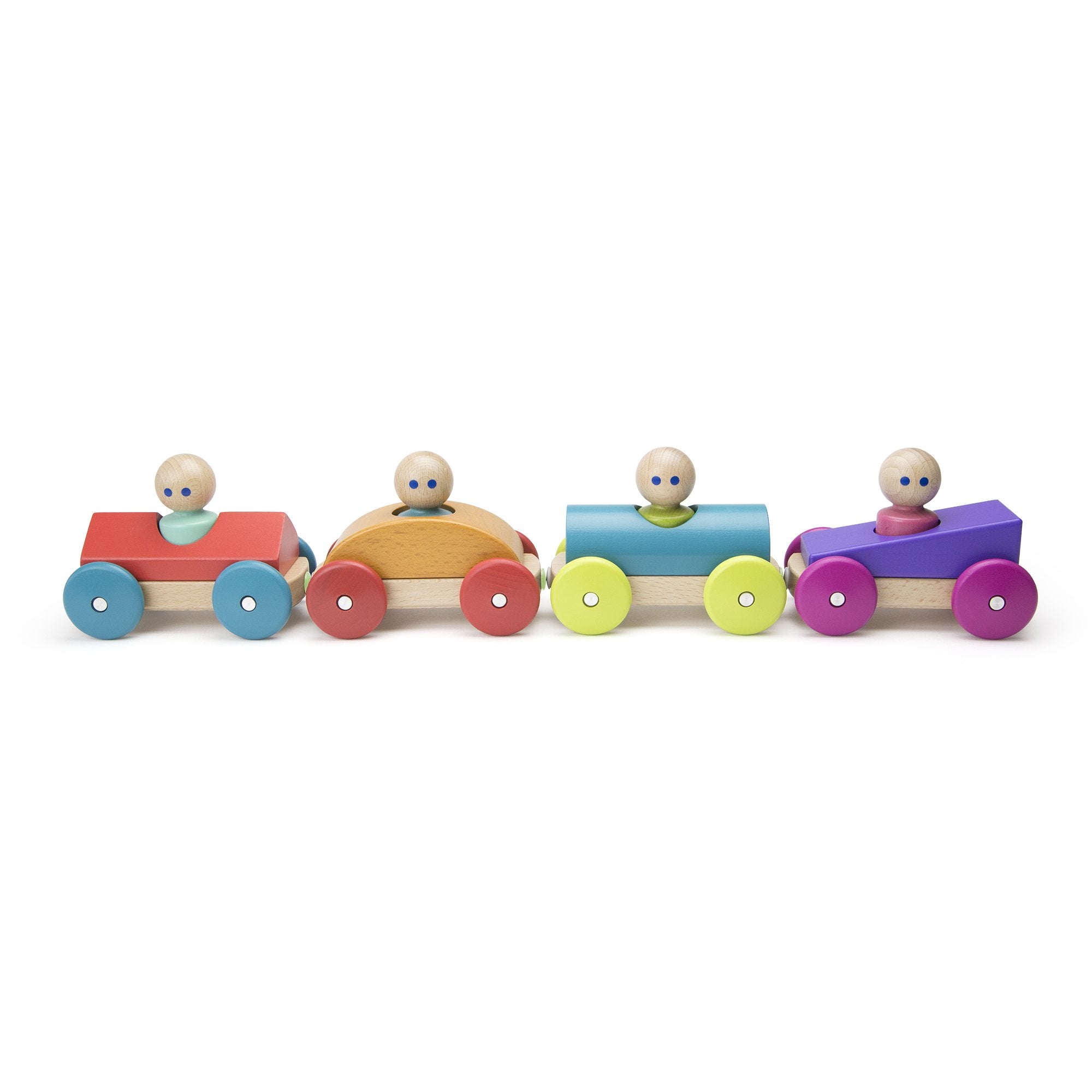 Tegu Magnetic Racers Purple Racers Wooden Blocks