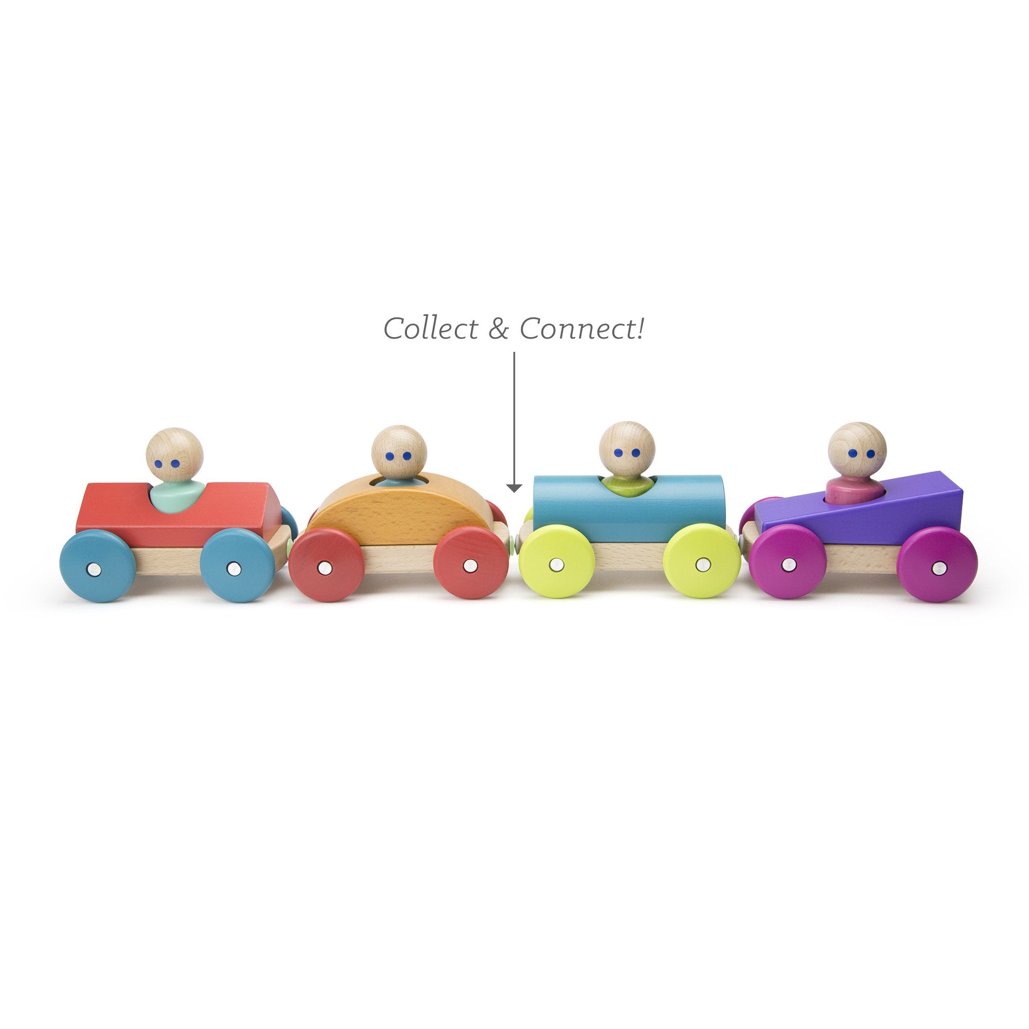 Tegu Magnetic Racers Teal Racer Wooden Blocks